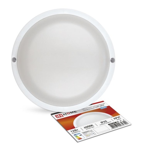 Светильник светодиодный герметичный СПП-КРУГ 12Вт 230В 4000К 960лм IP65 | код 4690612034720 | IN HOME