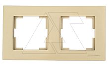 Rita - Рамка 2 поста, горизонтальный монтаж, золото доре | код 2220-800-1285 | Mutlusan