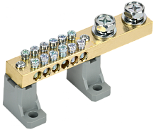 Шина N ноль на двух угл. изол. 200А ШНИ-10х18-12-L2-С IEK | код YNN30-12-C2-K03 | IEK