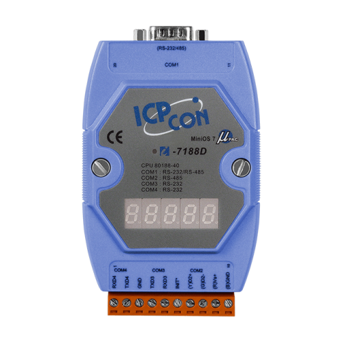 I-7188D/DOS/512 CR Embedded Controller with seven segment Display, developing tool kit, Datalight’s ROM/DOS | код 00-01094311 | ICP DAS