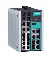 Коммутатор EDS-518E-MM-SC-4GTXSFP-T Managed Gigabit Ethernet switch with 12 10/100BaseT(X) ports, 2 100BaseFX multi-mode ports with SC connectors, and 4 combo 10/100/1000BaseT(X) or 100/1000BaseSFP ports, t: -40/75 | код 00-06102364 | MOXA