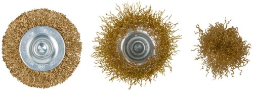 Корщетки со штифтом, набор 3 шт (колесо 50 мм / чашка 50 мм / венчик 25 мм) | код 38563 | FIT фото 6