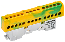 TEKFOR Шина PE земля изол на универсальном держателе 6х9-14-ЖЗ IEK | код TF-NN10-14-KL-K52 | IEK