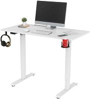 Стол для компьютера Cactus подъёмный столешница МДФ белый каркас белый (CS-ED-WWT) | код 1572800 | CACTUS