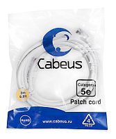 Cabeus PC-UTP-RJ45-Cat.5e-2m-WH-LSZH Патч-корд U/UTP, категория 5е, 2xRJ45/8p8c, неэкранированный, белый, LSZH, 2м | код 9491c | Cabeus