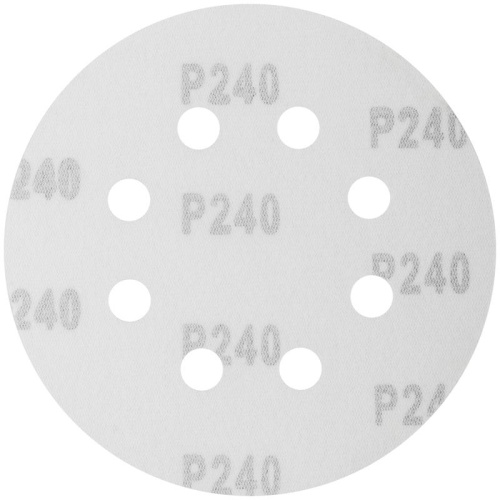 Круги шлифовальные с отверстиями (липучка), алюминий-оксидные, 125 мм, 5 шт Р 240 | код 39669 | FIT фото 2 Круги шлифовальные с отверстиями (липучка), алюминий-оксидные, 125 мм, 5 шт Р 240 | код 39669 | FIT фото 2