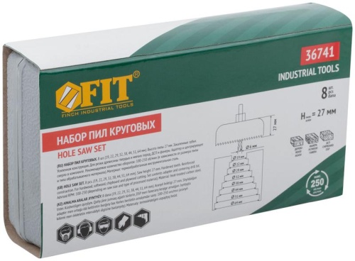 Пилы круговые Профи 19-64 мм в кейсе | код 36741 | FIT фото 3