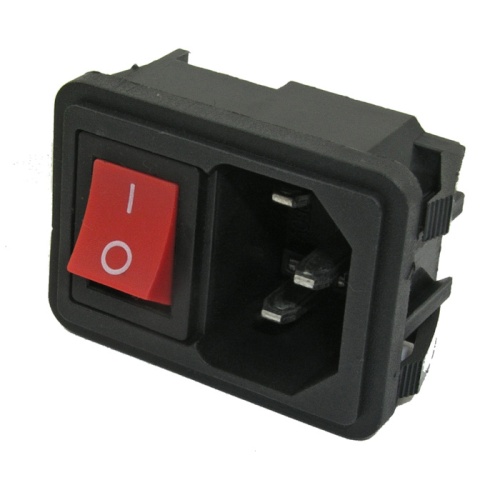 Разъём питания RUICHI AC-002 (красный), с выключателем | код 71683 | Ruichi