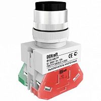 Выключатель кнопочный ВК-22 22 мм? 220В, IP54, Черный | код. 25018DEK | DEKraft