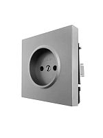 ZIMA Розетка б/з ПБТ серый матовый безвинтовой зажим/клемма LEZARD | код 704-7488-121BQC | LEZARD