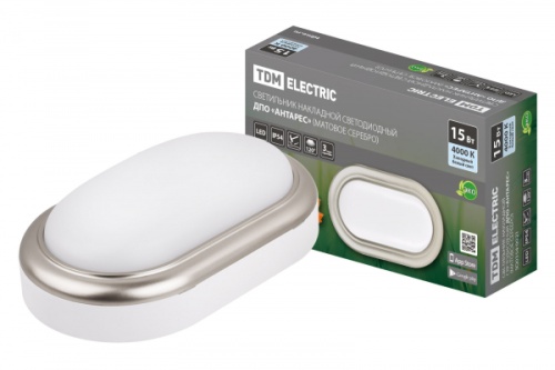 Светильник накладной LED ДПО Антарес 15Вт 4000К овал 221*131*68 мм мат.серебро IP54 TDM | код SQ0354-0021 | TDM Светильник накладной LED ДПО Антарес 15Вт 4000К овал 221*131*68 мм мат.серебро IP54 TDM | код SQ0354-0021 | TDM