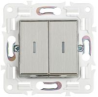 Выключатель 2-кл. SKANDY 10А SK-V09N с индикацией никель IEK SK-V20-1-10-K50