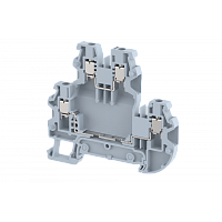 Клемма проходная винтовая 2,5 мм2, двухуровневая, на 4 подключения, серая TQ2.5-2T-GREY | код 1202020000 | Elmex