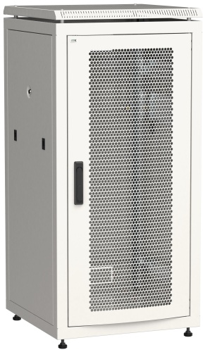 ITK Шкаф сетевой напольный 19" LINEA N 24U 600х600мм перфорированная передняя дверь серый | код LN35-24U66-P | IEK