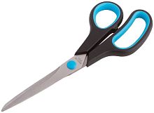 Ножницы бытовые нержавеющие, прорезиненные ручки, толщина лезвия 2.0 мм, 225 мм | код 67378 | FIT