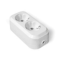 Розетка-колодка для удлинителя IONICH 2 гнезда с/з | код 1520 | Universal