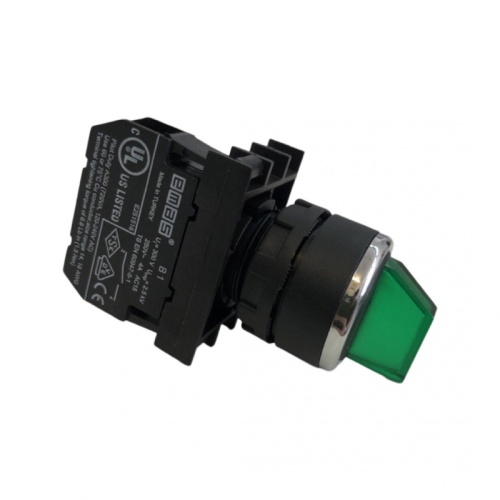 Переключатель 2-0-1 с фиксацией зелёный (1НО) | код B100SL30Y | EMAS