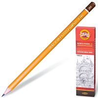 Карандаш чернографитный KOH-I-NOOR 1500, 1 шт., 2H, без резинки, корпус желтый, заточенный, 150002H01170RU | код 180475 | KOH-I-NOOR