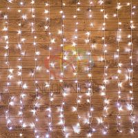 Гирлянда домашняя Светодиодный Дождь 1.5х1.5м свечение с динамикой прозрачный провод 220В белый | код 235-035 | Neon-Night