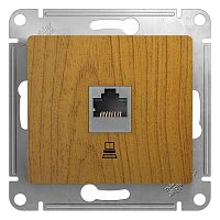 Розетка компьютерная 1xRJ45 Cat.5 GLOSSA, дуб | код. GSL000581K | Schneider Electric