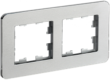 BRITE Рамка 2-мест. РУ-2-1-Бр металл алюм. RE IEK | код BR-M22-M-01-K47 | IEK