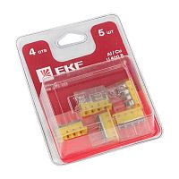 Строительно-монтажная клемма СМК 2273-244 (с пастой) 4 отверстия 0,5-2,5 мм2 блистер (5шт,) PROxima | код plc-smk-2273-244b | EKF