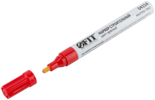 Маркер строительный с жидким красящим составом алюм. корпус красн. FIT 04354 фото 4