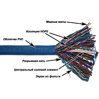 Кабель TWT FTP, 50 пар, Кат.5e, PVC, 305 метров на катушке | код TWT-5EFTP50 | TWT