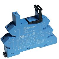 Розетка с безвинтовыми клеммами (пружинный зажим) для реле 41 серии, питание 230В АC, в комплекте пластиковая клипса, опции: LED | код 93528230 | FINDER