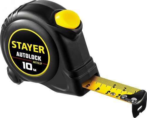 Рулетка измерительная AutoLock 10м х 25мм | код 2-34126-10-25 | STAYER