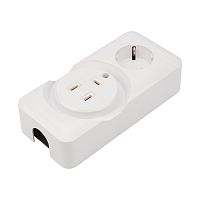 Розетка РШ/Евро двойная для электрической плиты 32 А/16 A, 250 В, 2Р+РЕ (ОУ) белая REXANT | код 11-8982 | REXANT