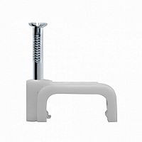  Скоба 6мм плоская пластиковая (20шт) | код. USK21-06-020 | IEK