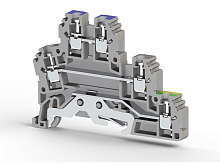 324 209, Клеммник 2-х ярусный с контактом на рейку, 2,5мм.кв., (серый), PUK 2Т | код 0.0.0.3.24209| KLEMSAN
