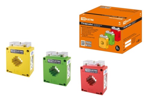 Трансформатор тока измерительный ТТН 40/400/5-5VA/0,5-Р (3 шт., color) TDM | код SQ1101-1215 | TDM