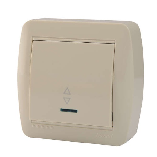 Демет Выключатель проходной с подсветкой крем | код 711-0300-114 | Lezard