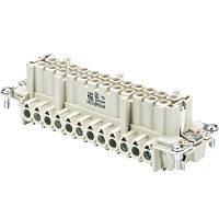 Розеточная контактная вставка REVOS, Size 24, винтовая фиксация, 10 силовых контактов / 2 сигнальных контакта + PE, 400/690 V, 16 A, материал контактов: медный сплав, покрытие контактов: олово | код 70.400.1040.0 | Wieland