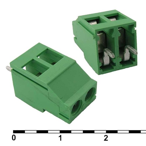 Винтовой клеммный блок RUICHI DG129-5.08-2 на 2 клеммы M3, шаг 5.08 мм, угловой 45°, 20 А, 24-12 AWG | код 81112 | Ruichi Винтовой клеммный блок RUICHI DG129-5.08-2 на 2 клеммы M3, шаг 5.08 мм, угловой 45°, 20 А, 24-12 AWG | код 81112 | Ruichi