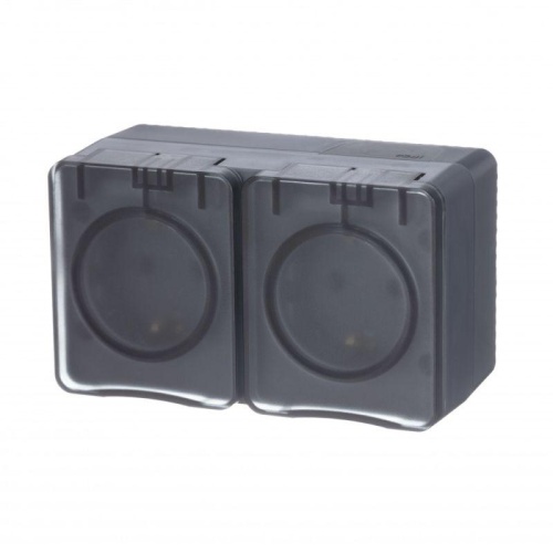 Розетка 2-м ОП AtlasDesign Profi54 16А IP54 250В с заземл. защ. шторки антрацит | код ATN544026 | Schneider Electric Розетка 2-м ОП AtlasDesign Profi54 16А IP54 250В с заземл. защ. шторки антрацит | код ATN544026 | Schneider Electric