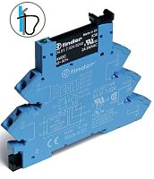 Интерфейсный модуль (сборка 34.81.7.060.9024 + 93.51.0.240), твердотельное реле, выход 6A (24В DC), питание 220В DC, категория защиты IP20, безвинтовые клеммы (пружинный зажим) | код 389102409024 | FINDER