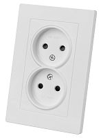 Розетка двойная 2П 10А 250В с защ. шт. белая Сенеж TDM | код SQ1816-0035 | TDM