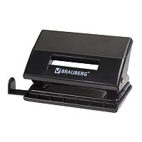 Дырокол BRAUBERG Black Jack, до 10 листов, черный, 227795 | код 227795 | BRAUBERG