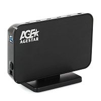 USB 3.0 Внешний корпус 3.5 SATAIII AgeStar 3UB3A8-6G (BLACK), пластик с алюминиевой крышкой, черный | код 3UB3A8-6G (BLACK) | AgeStar