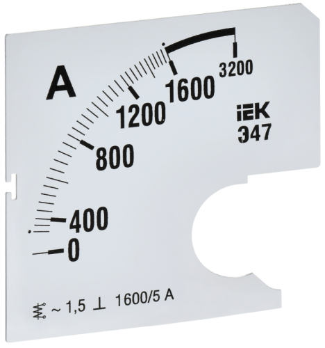 Шкала смен. для амперметра Э47 1600/5А-1,5 72х72мм IEK | код IPA10D-SC-1600 | IEK