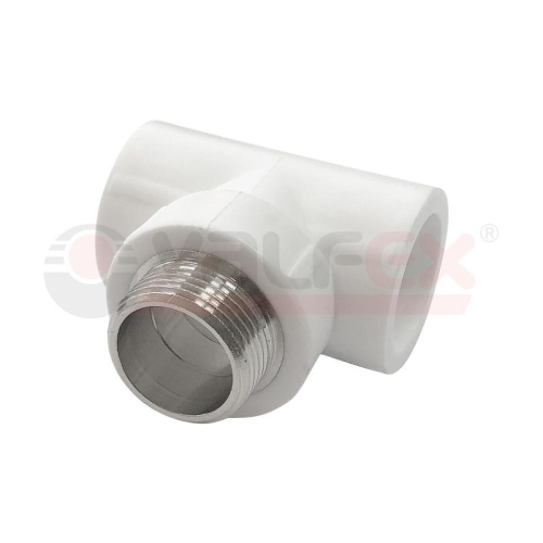 Тройник переходной с наружной резьбой 25х1/2'х25 (60/15) БЕЛЫЙ | код. 10128125-PRO | Valfex