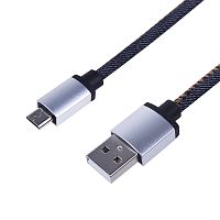 USB кабель microUSB, шнур в джинсовой оплетке REXANT | код 18-4242 | REXANT