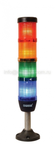 Сигнальная колонна 50 мм, красная, зеленая, желтая,синяя,зуммер 24 В, стробоскоп | код IK54F024XM03 | EMAS
