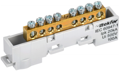 TEKFOR Шина L фаза неизолированная на универсальном держателе 6х9-8-Ср IEK | код TF-NN10-08-DL-K03 | IEK TEKFOR Шина L фаза неизолированная на универсальном держателе 6х9-8-Ср IEK | код TF-NN10-08-DL-K03 | IEK