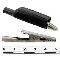 Зажим-крокодил RUICHI 8-0031 с резьбовым гнездом 8-12 UNC, 10 мм, 5 А, черный | код 70094 | Ruichi