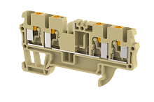 Клемма проходная PUSH-IN 2,5 мм2, на 4 подключения, хаки PQ2.5-2X2-KHAKHI | код 3102060006 | Elmex