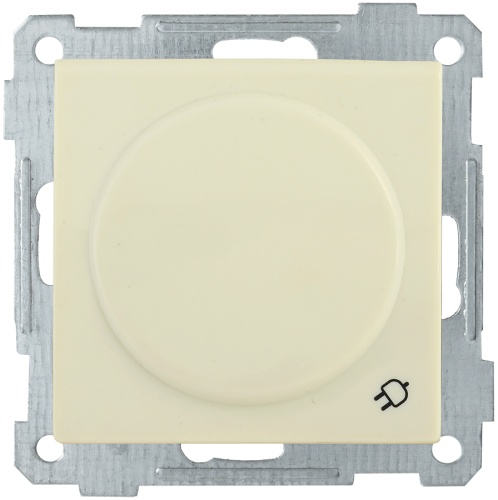 Розетка РС16-1-0-Б с заземляющим контактом с защитной шторкой и крышкой 16А BOLERO кремовый | код ERB16-K33-16 | IEK